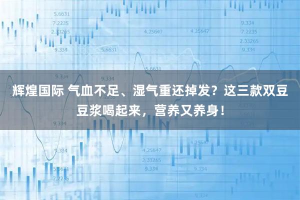 辉煌国际 气血不足、湿气重还掉发？这三款双豆豆浆喝起来，营养又养身！